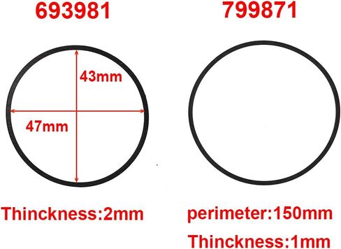 Mengxiang 10pcs 1/16" Thick 693981 280492 with 10pcs 1/26" Thick 799866 Float Bowl Gasket fit for 796707 794304 084132 084133 084232 084332 084333 091412 796707 794304 126M02 Engines in Saudi Arabia