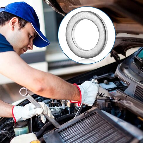 10 قطع حشيات صرف الزيت من الألومنيوم لغاسل التكسير لهوندا أكورد سيفيك CRV CR-V Acura Odyssey Pilot Fit Ridgeline عنصر، بديل للقطعة # 94109-14000، يستخدم لتغيير الزيت in Kuwait