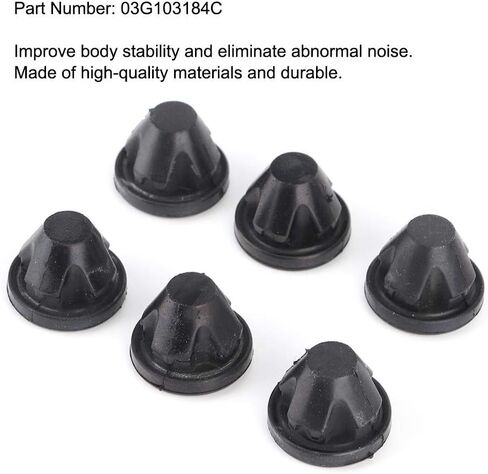 Engine Cover Grommet, 6Pcs Rubber Engine Valve Cover Fastener Fixing Socket Fits for PD100 PD140 PD170 Replace 03G103184C in Saudi Arabia
