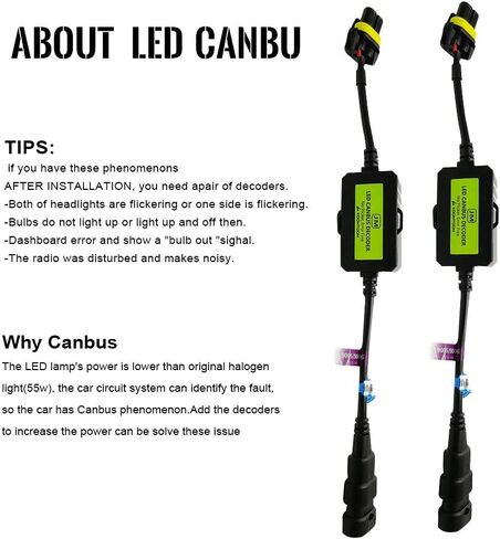 AnyCar Led المصباح فك 9005 9006 9012 Canbus المقاوم مكافحة وميض تسخير المصباح لمبة فك in Kuwait