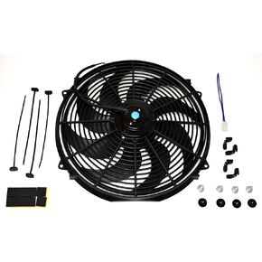 A-Team Performance - 160061 16" Universal High Performance Heavy Duty 12 Volts Black Radiator Electric Wide Curved Cooling Fan Assembly Kit 8 Blade Fan 3000 CFM in Saudi Arabia