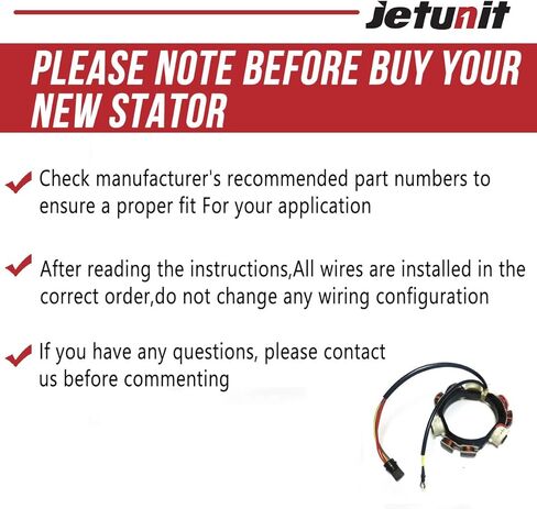 الجزء الثابت من JETUNIT لـ Johnson Evinrude 173-4560 0584560 0763763 خارجي 35 JET,40,50,60,65,70 HP 1992-2005 12-Amp 2/3-Cylinder 2-Stroke in Kuwait
