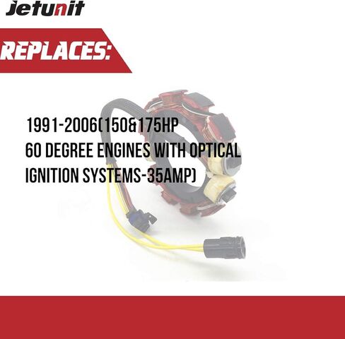 JETUNIT Stator For Johnson Evinrude 173-4981 584109 Outboard 584981 763759 105 JET 150 175 HP 1991-2006 35-AMP 2-Stroke 6-Cylinder 0584109 0584981 0763759 18-5878 in Saudi Arabia