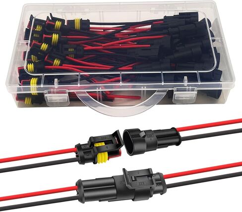 Twippo 16 AWG Waterproof Wire Connectors Automotive Electrical Connectors Quick Disconnect Wire Connectors 1/2/3/4 Pin with 16 Gauge Wire (26 Kits) in Saudi Arabia