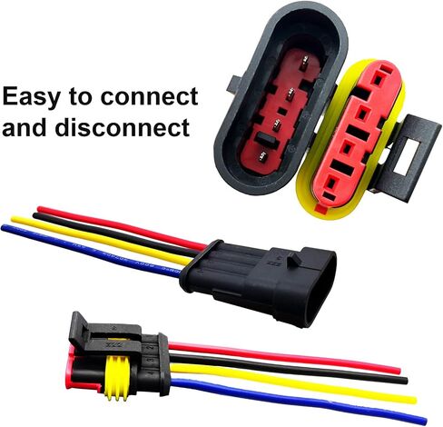 Twippo 16 AWG Waterproof Wire Connectors Automotive Electrical Connectors Quick Disconnect Wire Connectors 1/2/3/4 Pin with 16 Gauge Wire (26 Kits) in Saudi Arabia