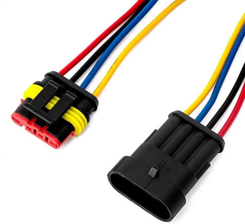 5 Kit 5 Pin 16 AWG Waterproof Electrical Connector Plug with Wire for Car | 5 pack, Secure fit, Weather-resistant seal, Flexible 16 AWG wire, Quick install, Reliable car and marine connections in Kuwait