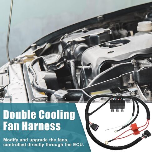 اكس اوتو هوكس مجموعة تحويل اسلاك مروحة كهربائية مزدوجة 7L5533A226T لجي ام 1999-2006 ECU محرك تحكم مزدوج مروحة تبريد مزدوجة مجموعة مرحل مروحة مزدوجة in Saudi Arabia