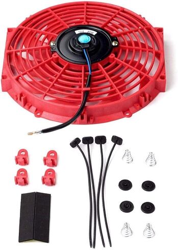 7" inch Universal Slim Fan Push Pull Electric Radiator Cooling 12V Mount Kit Black in Saudi Arabia