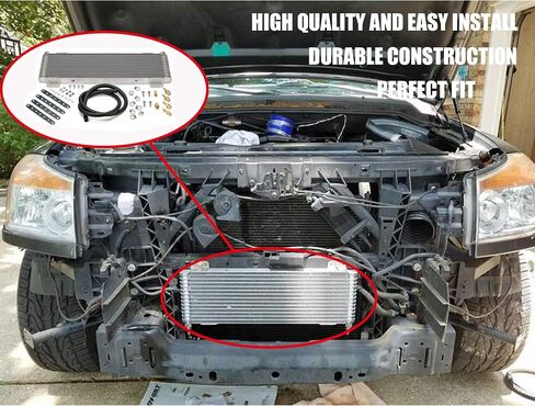 Low Pressure Drop Transmission Oil Cooler LPD47391 4739 40,000 GVW with Mounting Hardware (Black) in Saudi Arabia