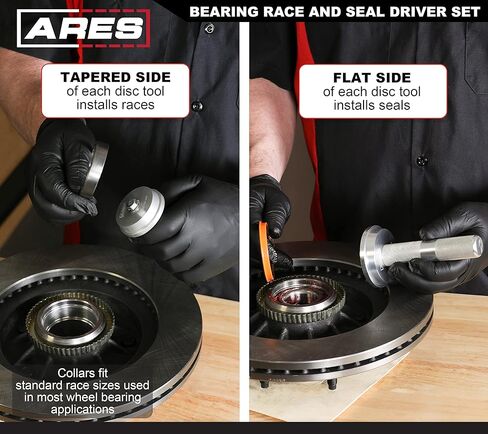 ARES 12102 – Bearing Race and Seal Driver Set – 9 Driving Discs with Included Driving Handle – Universal Kit Allows for Easy Race and Seal Installation - Storage Case Included in Saudi Arabia