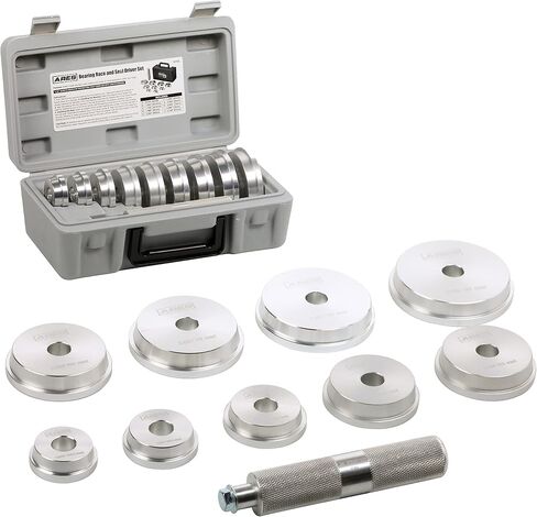 ARES 12102 – Bearing Race and Seal Driver Set – 9 Driving Discs with Included Driving Handle – Universal Kit Allows for Easy Race and Seal Installation - Storage Case Included in Saudi Arabia