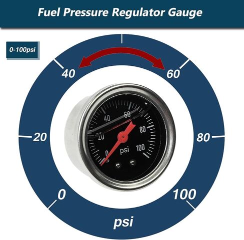 SUPERFASTRACING أسود منظم ضغط الوقود العالمي قابل للتعديل 0-100psi السائل الكروم in Kuwait