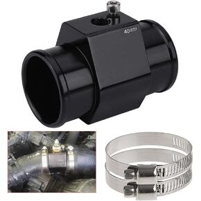 Black Aluminum Water Temp Meter Temperature Gauge Joint Pipe Radiator Sensor Adaptor Attachment Hose Clamps 26mm