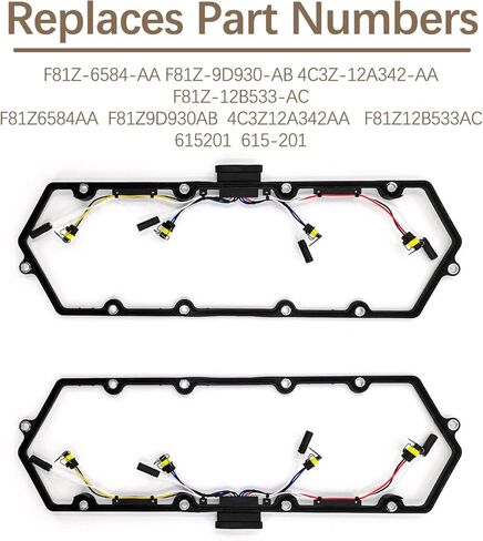 مجموعة حشوات غطاء صمام الديزل LoftMarte F81Z-6584-AA متوافقة مع Ford 7.3L F250 F350 E250 E350 1998 1999 2000 2001 2002 2003 مقابس توهج Powerstroke، حزام الحشيات، مجموعة التتابع in Kuwait