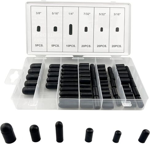 80 قطعة غطاء فراغ مجموعة متنوعة من المكربن ​​​​وغطاء مطاطي فراغ مجموعة متنوعة 5/32 "-3/8" طقم تصليح السيارات (80 قطعة) in Kuwait