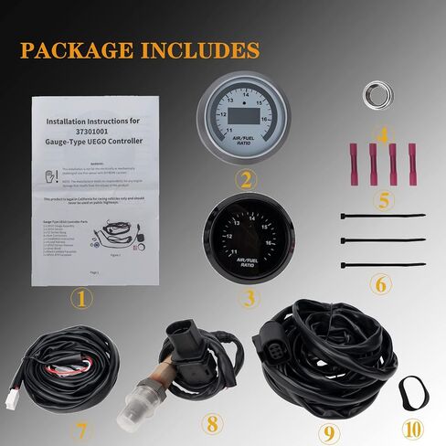 30-4110 UEGO Air/Fuel Ratio Gauge AFR 52mm with 4.9 LSU Sensor, wideband Sensor, WideBand A/F Ratio UEGO O2 Controller Gauge Kit in Saudi Arabia