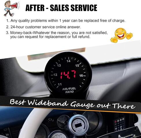 30-4110 UEGO Air/Fuel Ratio Gauge AFR 52mm with 4.9 LSU Sensor, wideband Sensor, WideBand A/F Ratio UEGO O2 Controller Gauge Kit in Saudi Arabia
