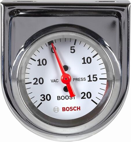 Actron Bosch SP0F000042 Style Line 2" Mechanical Vacuum/Boost Gauge (White Dial Face, Chrome Bezel) in Saudi Arabia