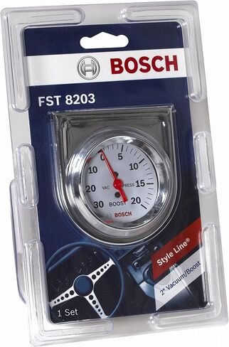 Actron Bosch SP0F000042 Style Line 2" Mechanical Vacuum/Boost Gauge (White Dial Face, Chrome Bezel) in Saudi Arabia