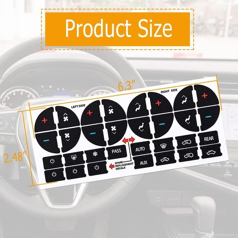 AC Dash Button Repair Kit, Replacement AC Dash Button Sticker Repair Kit Fit, Fix Ruined Faded AC Controls AC Dash Button Sticker Repair Kit Fit for Vehicles, Car SUV Truck Accessories (16 Key) in Saudi Arabia