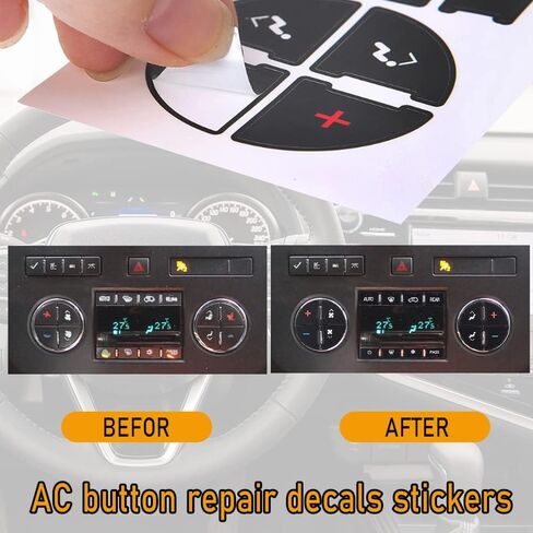AC Dash Button Repair Kit, Replacement AC Dash Button Sticker Repair Kit Fit, Fix Ruined Faded AC Controls AC Dash Button Sticker Repair Kit Fit for Vehicles, Car SUV Truck Accessories (16 Key) in Saudi Arabia
