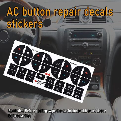 AC Dash Button Repair Kit, Replacement AC Dash Button Sticker Repair Kit Fit, Fix Ruined Faded AC Controls AC Dash Button Sticker Repair Kit Fit for Vehicles, Car SUV Truck Accessories (16 Key) in Saudi Arabia