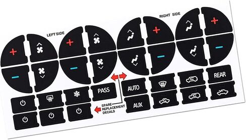 AC Dash Button Repair Kit, Replacement AC Dash Button Sticker Repair Kit Fit, Fix Ruined Faded AC Controls AC Dash Button Sticker Repair Kit Fit for Vehicles, Car SUV Truck Accessories (16 Key) in Saudi Arabia