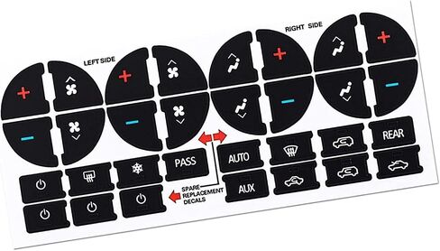 AC Dash Button Repair Kit, Replacement AC Dash Button Sticker Repair Kit Fit, Fix Ruined Faded AC Controls AC Dash Button Sticker Repair Kit Fit for Vehicles, Car SUV Truck Accessories (16 Key) in Saudi Arabia