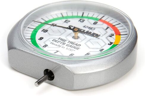 Steelman Color Coded Tread Depth Gauge, Quickly Identifies Amount of Tread on Tires, Reads in MM and 32nds in Saudi Arabia