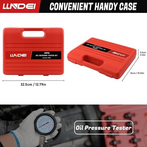 مجموعة قياس ضغط الزيت من LLNDEI، مجموعة اختبار ضغط زيت المحرك 0-140 رطل لكل بوصة مربعة لقياس ضغط الزيت الميكانيكي ATVs والشاحنات والسيارات (11 تركيبًا) in Kuwait