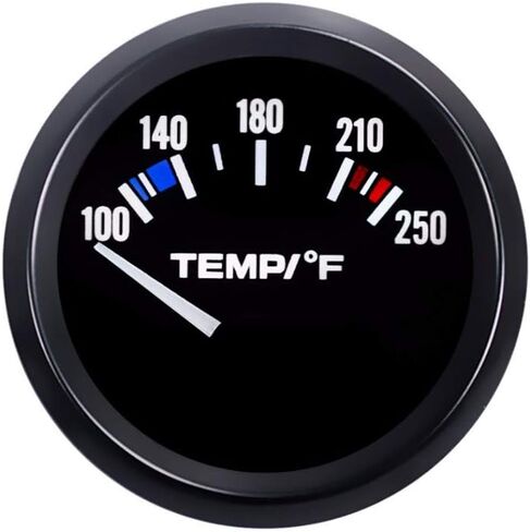 ESUPPORT Universal Car 2" 52mm Pointer Water Temp Temperautre Gauge Meter Fahrenheit White LED Light Indicator Display Electrical in Saudi Arabia