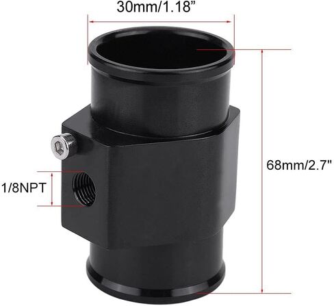 Black Aluminum Water Temp Meter Temperature Gauge Joint Pipe Radiator Sensor Adaptor Attachment Hose Clamps 26mm in Kuwait