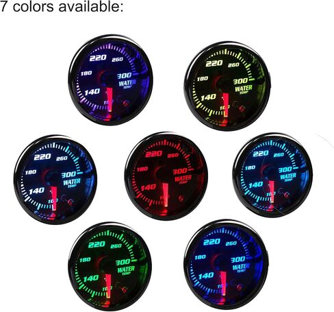52mm Water Temp Gauge 7 Color Tinted 2"-1/16" Temperature Meter 100-300℉ Fahrenheit Includes Electronic Thread 1/8 NPT Sensor in Saudi Arabia