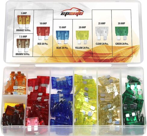 120 Pieces - EPAuto Assorted Car Truck Standard Blade Fuse Set (5/7.5/10 / 15/20 / 25/30 AMP) in Saudi Arabia