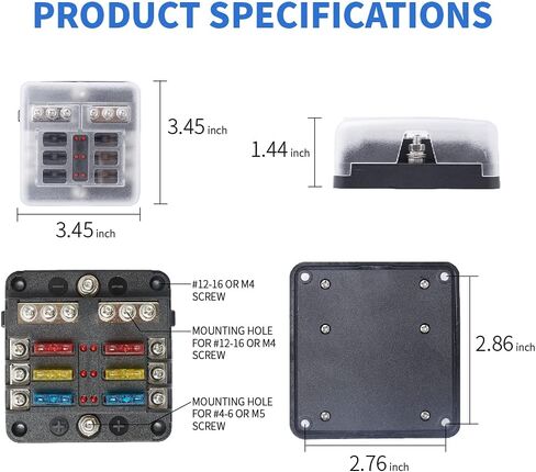 Soyond 6 Way Marine Fuse Block Fuse Box with LED Warning Indicator Fuse Panel for RV Boat Car Truck in Saudi Arabia