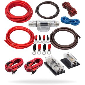 4 Gauge Amp Wiring Kit by InstallGear - Complete Subwoofer Wiring Kit with Power, Ground, RCA Cables - Soft Touch CCA Cable Set for Amplifier Installation - 17ft Length in Saudi Arabia