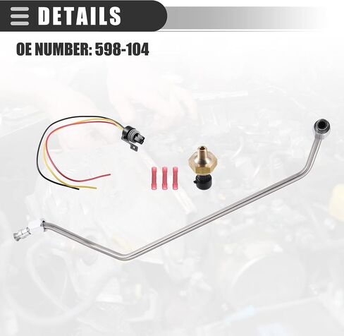 مستشعر الضغط الخلفي للعادم من Motoforti، مستشعر أنبوب EBP، لسيارة Ford F-250 V8 445 7.3L 1994-1996، معدن، مع سلك، F4TZ9D477A، لون فضي، مجموعة واحدة in Saudi Arabia