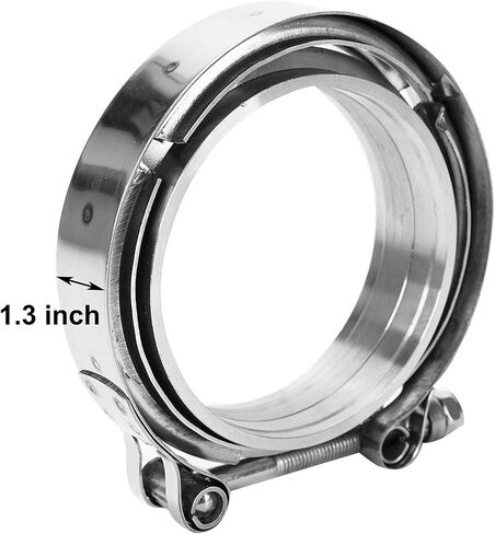 2.5 inch Stainless Steel V Band Bolt Clamp With 2 Male Female Flanges for Turbo Exhaust Systems 63mm SS Vband/V-Band Flange Kit in Kuwait