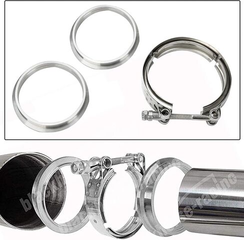 2.5 inch Stainless Steel V Band Bolt Clamp With 2 Male Female Flanges for Turbo Exhaust Systems 63mm SS Vband/V-Band Flange Kit in Kuwait