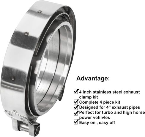 2.5 inch Stainless Steel V Band Bolt Clamp With 2 Male Female Flanges for Turbo Exhaust Systems 63mm SS Vband/V-Band Flange Kit in Kuwait