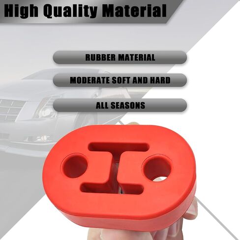 2Pcs Rubber Exhaust Hanger 4 Holes 12mm (0.47") Hole Size Universal, Muffler Bracket Mount, Insulator Bracket For Car/Truck/SUV (Black) in Saudi Arabia