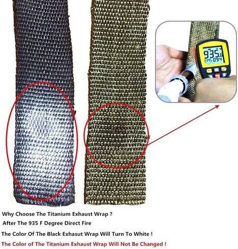 Heat Shield Insulation with Ties for Pipe 16' Roll Titanium Motorcycle Exhaust Tape Thermal Protection in Saudi Arabia
