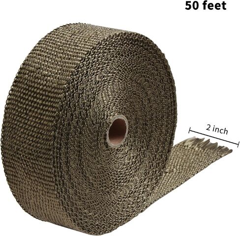 Heat Shield Insulation with Ties for Pipe 16' Roll Titanium Motorcycle Exhaust Tape Thermal Protection in Saudi Arabia