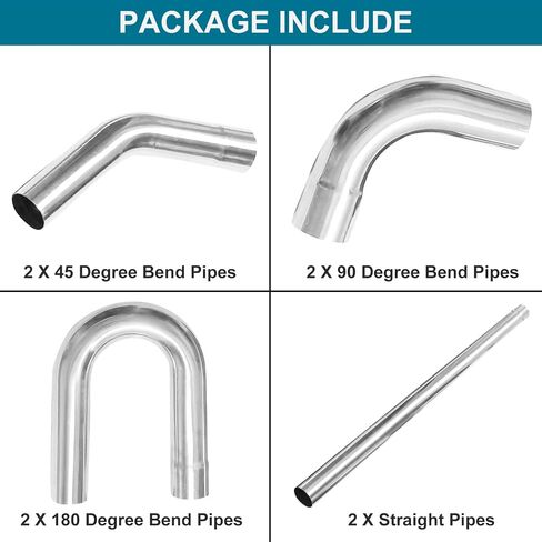 BLACKHORSE-RACING 3" 76mm Stainless Steel T304 DIY Custom Mandrel Flex Pipe Straight & Bend Kit in Saudi Arabia