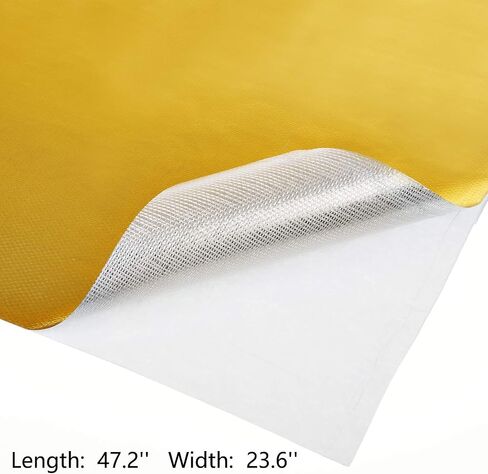 BBTO Heat Reflective Sheet Adhesive Backed Aluminized Fiberglass Heat Shield Tape Protection Barrier Heat Shield Resistant Material for Hose and Auto Use Heat Insulation Sheet(Gold, 12 x 24 Inch) in Saudi Arabia
