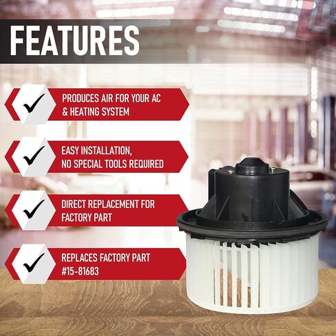 AC Heater Blower Motor - Compatible with Chevy, GMC & Other GM Vehicles - Silverado, Tahoe, Avalanche, Suburban, Escalade, Sierra, Yukon, H2 - Replaces 15-81683, 22741027, 20760618, 700164 - ATC in Saudi Arabia