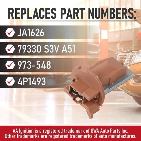 Replacement Rear Blower Motor Resistor - Replaces JA1626, 79330 S3V A51, 973-548, 4P1493, 79330S3VA51 - Compatible with Honda Pilot 2003-2008 & Acura MDX 2001 - Heater Transistor in Saudi Arabia