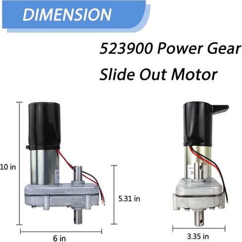 محرك منزلق للخارج RV Power Gear، PN 523900 523143 523983 521976 محرك منزلق للخارج، محرك علبة التروس البديل، عمود مزدوج 12 فولت - ضمان لمدة 3 سنوات in Kuwait