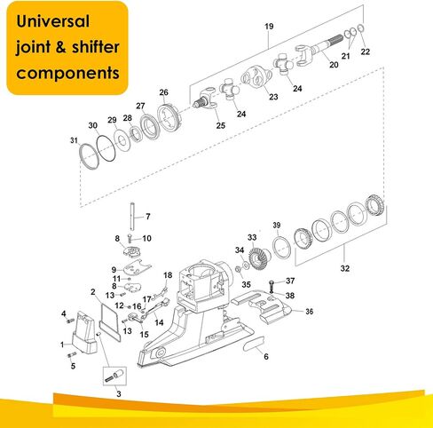 18-2643 Upper Gear Housing Seal Kit for Mercruiser Bravo Blackhawk, GLM 87480, Mallory 9-74301, Mercruiser Stern Drives 26-16709A1, for Driveshaft Housing & Drive Gears in Saudi Arabia