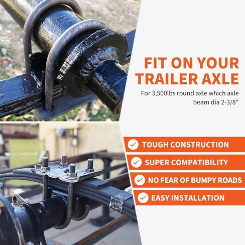 SPARKWHIZ Trailer U Bolt Kit, 5-1/2 inch U Bolt for 3,500 lb Trailer Axle, 2-3/8" Round Axle, 1/2" Diameter in Saudi Arabia